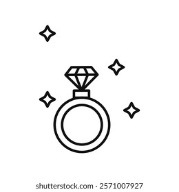 Ring icon flat line symbol set.