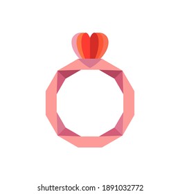 ring icon in flat style isolated on white background from valentine collection. ring icon trendy and modern ring symbol for logo, web, app, UI. ring icon flat vector illustration for graphic and web