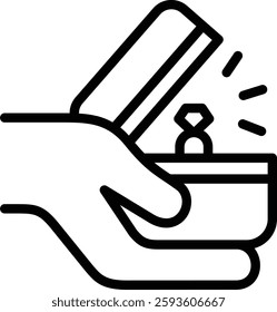 ring icon illustration design with outline, this is not made from any AI generation