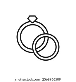 Ring icon Isolated flat vector in outline
