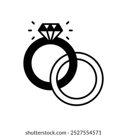 Ring icon isolated on a white background. Vector illustration.
