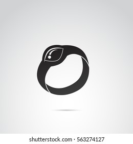 Ring icon isolated on white background. Vector art.