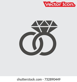 Ring icon isolated sign symbol and flat style for app, web and digital design. Vector illustration.
