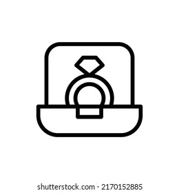 Ring Icon. Line Art Style Design Isolated On White Background