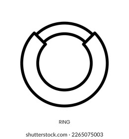 icono de anillo. Diseño De Estilo De Arte De Línea Aislado En Fondo Blanco