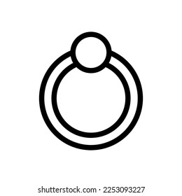 Línea de icono de anillo aislada en fondo blanco. Icono delgado plano negro sobre el estilo de contorno moderno. Símbolo lineal y trazo editable. Ilustración vectorial de trazo simple y píxel perfecto