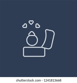 Ring icon. Ring linear design concept from Wedding and love collection. Simple element vector illustration on dark blue background.