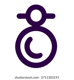 Icono de anillo. Una Ilustración vectorial lineal de icono de anillo aislado sobre fondo blanco.