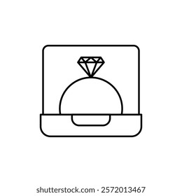 Ring icon in liner stroke style