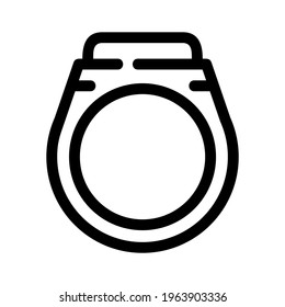 icono de anillo o logotipo símbolo de signo aislado ilustración vectorial - iconos vectoriales de estilo negro de alta calidad
