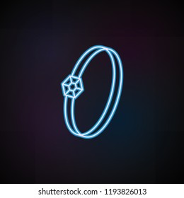 ring icon in neon style. One of Woman Accessories collection icon can be used for UI, UX