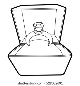 Ring icon. Outline illustration of ring vector icon for web