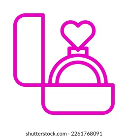 ring icon outline pink style valentine illustration vector element and symbol perfect. Icon sign from modern collection for web.