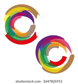 Ring icon pattern. Colorful circle symbol. Concentric arc Vector. Multicolor vibrant design.