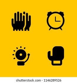 ring icon set. boxing, alarm and gloves vector icon for graphic design and web