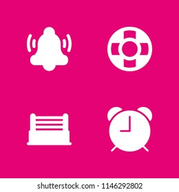 ring icon set. lifesaver, alarm clock and notification vector icon for graphic design and web