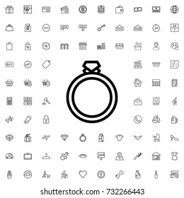 Ring icon. set of outline shopping icons.