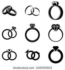 the ring icon set is suitable for logos and the like