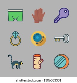 ring icon set. vector set about eclipse, log, alarm bell and lemur icons set.