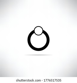 Ringsymbol mit Schatten auf grauem Hintergrund, Vektorgrafik