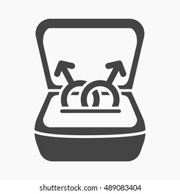 Ring icon simple. Single gay icon from the big minority, homosexual black.
