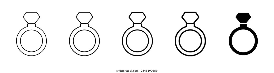 ring icon Simple thin line logo set