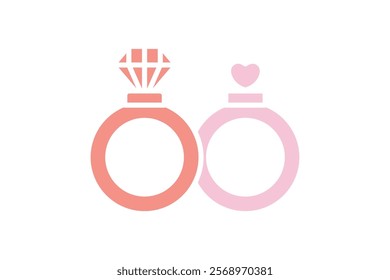 Ring icon. solid icon style. icon related to party, valentine. valentine day elements vector illustration