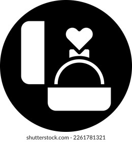 ring icon solid white style valentine illustration vector element and symbol perfect. Icon sign from modern collection for web.