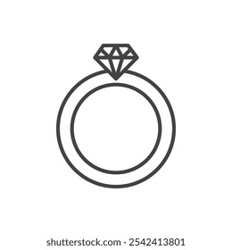 Icono de anillo Marca de símbolo en estilo relleno