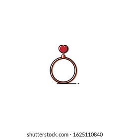 Ring icon template design is suitable on valentine's day