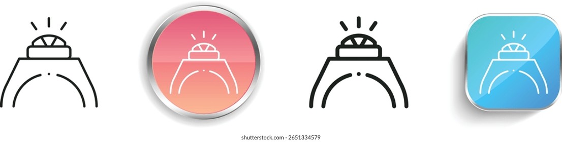 ring icon. Thin Linear, Regular and Button Style Design Isolated On White Background