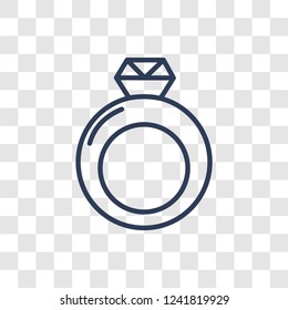 Ring icon. Trendy linear Ring logo concept on transparent background from Birthday party and wedding collection