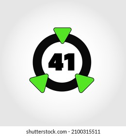 Ring icon with triangles and numeral 41 inside