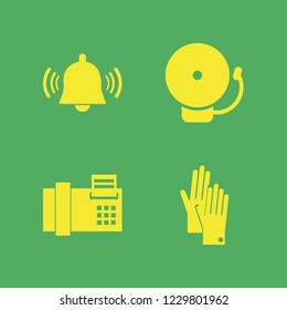 ring icon. ring vector icons set school bell, fax and gloves