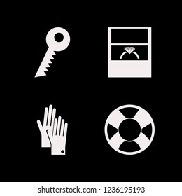 ring icon. ring vector icons set key, gloves, lifebuoy and wedding ring