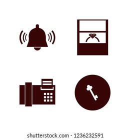 ring icon. ring vector icons set fax, key, wedding ring and school bell