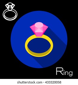 Ring icon. Vector illustration