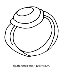 Ring icon. Vector illustration of a cartoon ring. Hand drawn wedding ring.