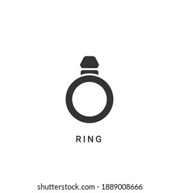 ilustración del vector de icono de anillo. diseño de glifos de iconos de anillo.
