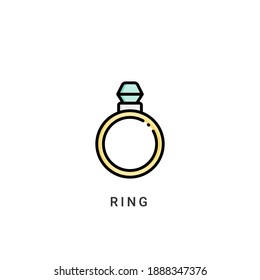 ring icon vector illustration. ring icon Lineal Color design.