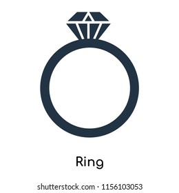 Ring icon vector isolated on white background. thin symbols or lined elements in outline style