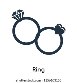 Ring icon vector isolated on white background. thin symbols or lined elements in outline style