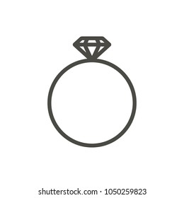 Ring icon vector. Line diamond ring symbol. Trendy flat outline ui sign design. Thin linear graphic pictogram for web site, mobile application. Logo illustration. Eps10.