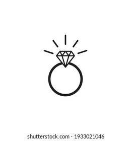 Ring icon vector. Simple diamond sign