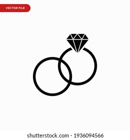 Ring Icon Vector. Simple Wedding Rings Sign