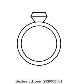 Ring icon vector. Wedding illustration sign. Jewel symbol. Gem logo.