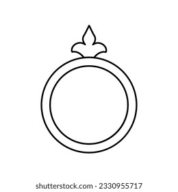 Ring icon vector. Wedding illustration sign. Jewel symbol. Gem logo.