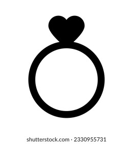 Vector de icono de anillo. Signo de ilustración de bodas. Símbolo de joyas. Logo de Gem.