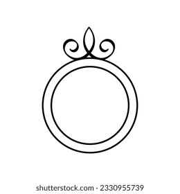 Ring icon vector. Wedding illustration sign. Jewel symbol. Gem logo.