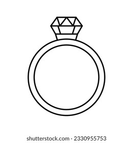 Ring icon vector. Wedding illustration sign. Jewel symbol. Gem logo.